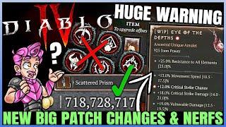 Diablo 4 - CONFIRMED HUGE Patch New Unique Gear Gold Nerfs Class Changes World Bosses & More