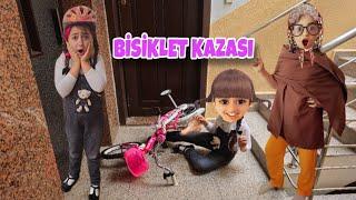 KOMŞU KIZI PELİNSU ESMA İLE BİSİKLET SÜRDÜ DÜŞTÜ ANNESİ KIZDI