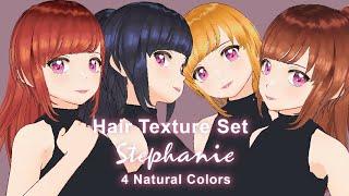 【VRoid Showcase】 Hair Texture Set - Stephanie 4 Natural Colors