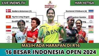 JADWAL DAN DRAW 16 BESAR INDONESIA OPEN 2024HARAPAN ADA  TIPISSTART 09.00 WIB #indonesiaopen2024