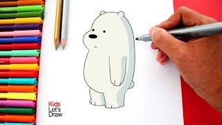 How to draw and color ICE BEAR from We Bare Bears  KidsLetsDraw