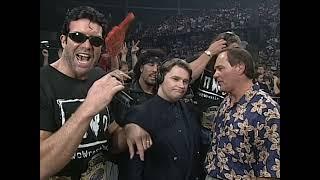 The Outsiders & Syxx confront WCW Commentators to tell them WCW Nitro is becoming NWO Nitro WCW