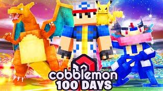 I Spent 100 Days As ASH KETCHUM In COBBLEMON Minecraft Pokemon