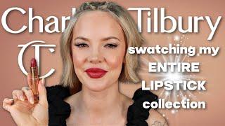 SWATCHING MY ENTIRE CHARLOTTE TILBURY LIPSTICK COLLECTION...ON MY LIPS