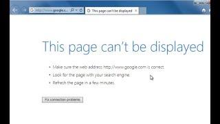 Fix This page cant be displayed error in IE Internet explorer