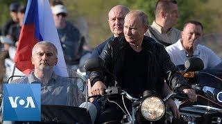 Russias President Vladimir Putin Joins Bikers for a Ride in Crimea