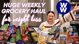 HUGE GROCERY HAUL FOR WEIGHT LOSS GOALS ON WEIGHT WATCHERS HEALTHY SNACKS AND MEAL IDEAS