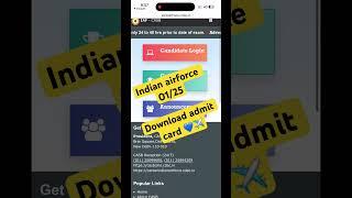 Indian airforce download your admit card 012025  Admit card out for download #admitcard #airforce