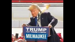 President Trump dodges beer in Milwaukee Wisconsin