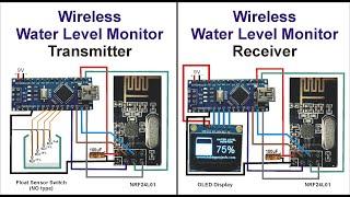 Wireless Water Level Monitor using NRF24L01 module and Arduino Nano