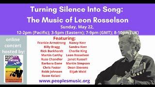 LIVESTREAM Turning Silence Into Song The Music of Leon Rosselson Online Concert