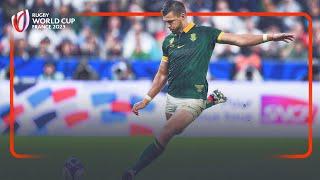 Insane 50 metre CLUTCH kick from Handre Pollard  England v South Africa  Rugby World Cup 2023