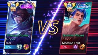 Top 1 Global Roger  real.  VS Top 1 Global Zilong  Maestro Takt.  - Mobile Legends