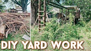 DIY Yard Work Makeover  BackYard Clean Up  House Projects
