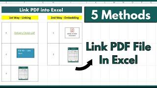 Link PDF file in Excel  Different ways of linking PDF file into Excel #excel #pdf #youtube