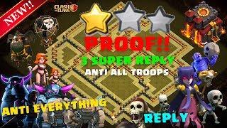 Best Th10 War Base 2017 Vs ANTI EVERYTHING ANTI 2 STAR With Replay PROOF Anti Valkyrie+Bowler+Golem