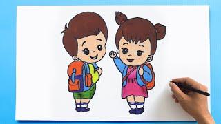 Students Drawing  Boy and Girl Drawing