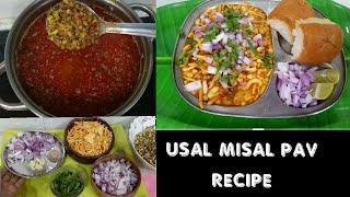 USAL MISAL PAV RECIPE  Misal Pav Recipe  MUMBAI  STREET FOOD