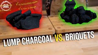 Should You Use BRIQUETS or LUMP Charcoal?  Out the Smoke BBQ Tutorial