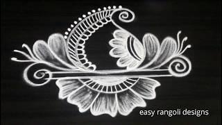 How to draw creative art kolam * easy free hand rangoli designs * new small muggulu