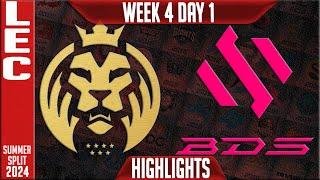 MDK vs BDS Highlights  LEC W4D1 Summer 2024  MAD Lions KOI vs Team BDS Week 4 Day 1