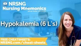 Hypokalemia 6 Ls Nursing Mnemonics Nursing School Study Tips
