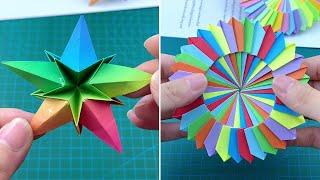 Colorful Origami Crafts Ninja Stars Paper Fans & Spinning Tops