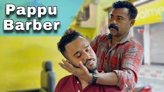 Barber Pappu giving his best Head Massage to his client  Relaxing day with indian barber massage