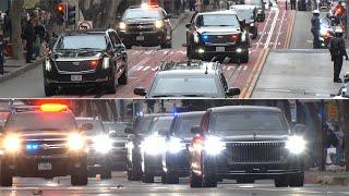 Chinese President Xi vs US President Bidens motorcades in San Francisco  