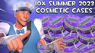 TF2 Unboxing 10 NEW Summer 2023 Cosmetic Cases INSANE PULL  Team Fortress 2 Summer 2023 Update
