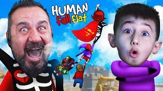 OĞLUMLA DONDUK DONDUK  4 KİŞİ HUMAN FALL FLAT OYNUYORUZ