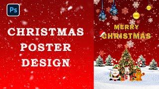 Christmas poster design photoshop 2023  Tutorials