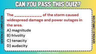 Sentence Completion Quiz Explanations Included