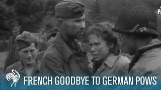 French Women Tearily Say Goodbye To German POWs 1944  British Pathé