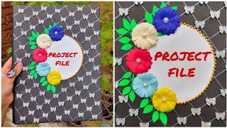 Easy project file decoration idea. Practical file notebook scrapbook cover decoration idea.