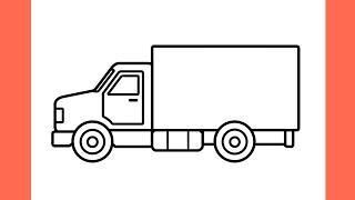 How to draw a TRUCK easy  drawing lorry step by step