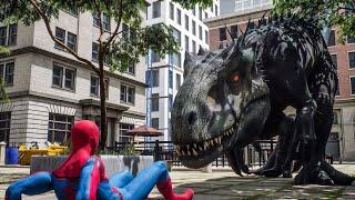 Indominus Rex Attacks Spiderman RTX ON Remaster  Dazzling Divine