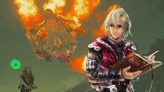 Shulk Versus Dinraal the Fire Dragon Breath of the Wild