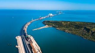 Крымский мост аэросъёмка - Тамань порт «Кавказ» Керчь