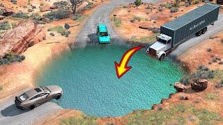 Cars vs Huge Water Potholes - BeamNG Drive -  ULTIMATE Edition Compilation