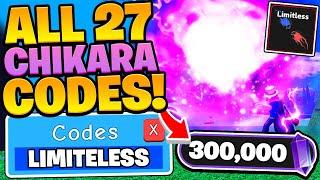 ALL 27 LIMITLESS 300K CHIKARA CODES - Anime Fighting Simulator X Codes