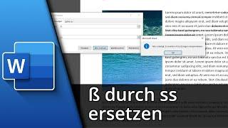 Word ß durch ss ersetzen  Tutorial