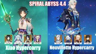 C0 Xiao Hypercarry & C1 Neuvillette Hypercarry  Spiral Abyss 4.4  Genshin Impact