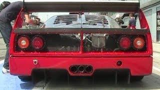 Ferrari F40 LM PURE SOUND - Accelerations & HUGE FLAMES