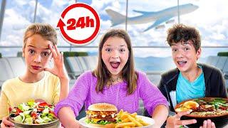 Eating ONLY Airport Food for 24 HOURS **traveling back home**