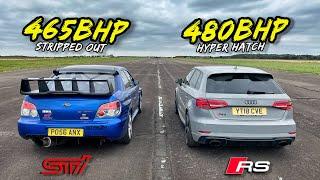 STILL RELEVANT? 465BHP SUBARU IMPREZA WRX STI vs 480BHP AUDI RS3