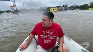 07-08-2024 Houston TX  - Significant Flash Flooding Footage Storm Chaser Boat