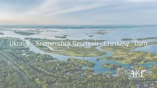 Ukraine Kremenchuk Reservoir Cherkasy Dam.  DJI Mavic 2 Pro