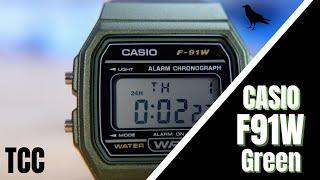 CASIO F91W DIGITAL WATCH REVIEW  F-91W M-3ATC  Most affordable digital watch  Green Casio F91W