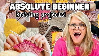 12 KNITTING Projects for the ABSOLUTE Beginner  With VIDEO Tutorial LINKS